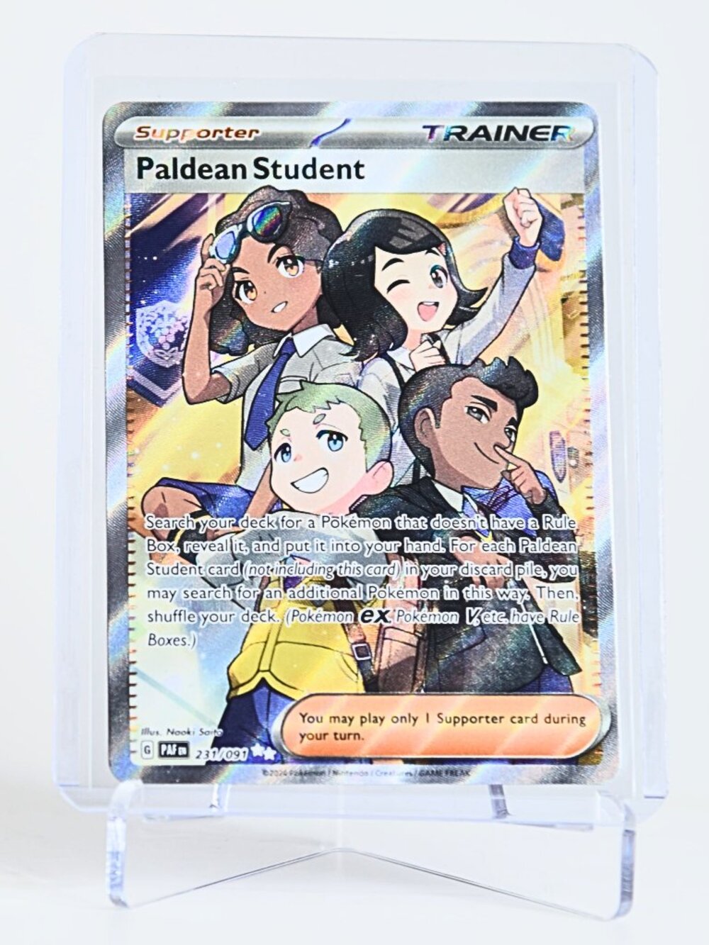 Pokemon Card Paldean Student 231/091 Ultra Rare Holo Paldean Fates